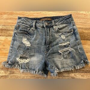 Joe's Jeans Distressed Denim Jean Shorts, Size 25 Waist